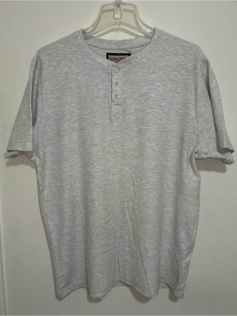 Hudson & Barrow Casual Short Sleeve Henley Tee - Light Gray